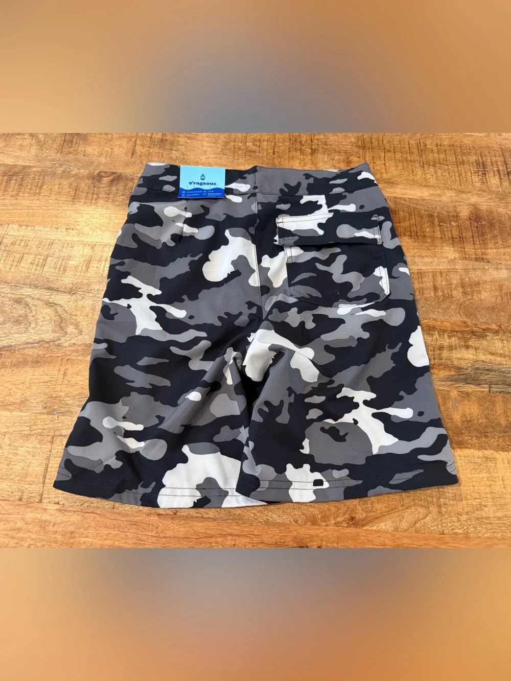 O’rageous Grey Camo Swim Trunks Size Medium Boys NWT